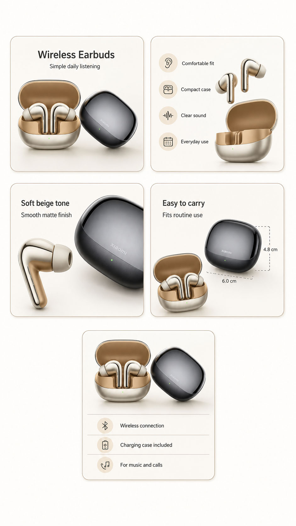Wireless earbuds Amazon listing — original images before redesign