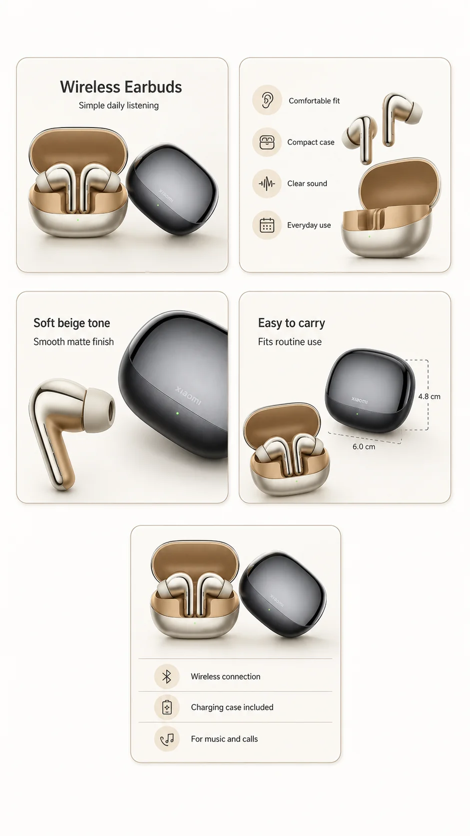 Wireless earbuds Amazon listing — original images before redesign