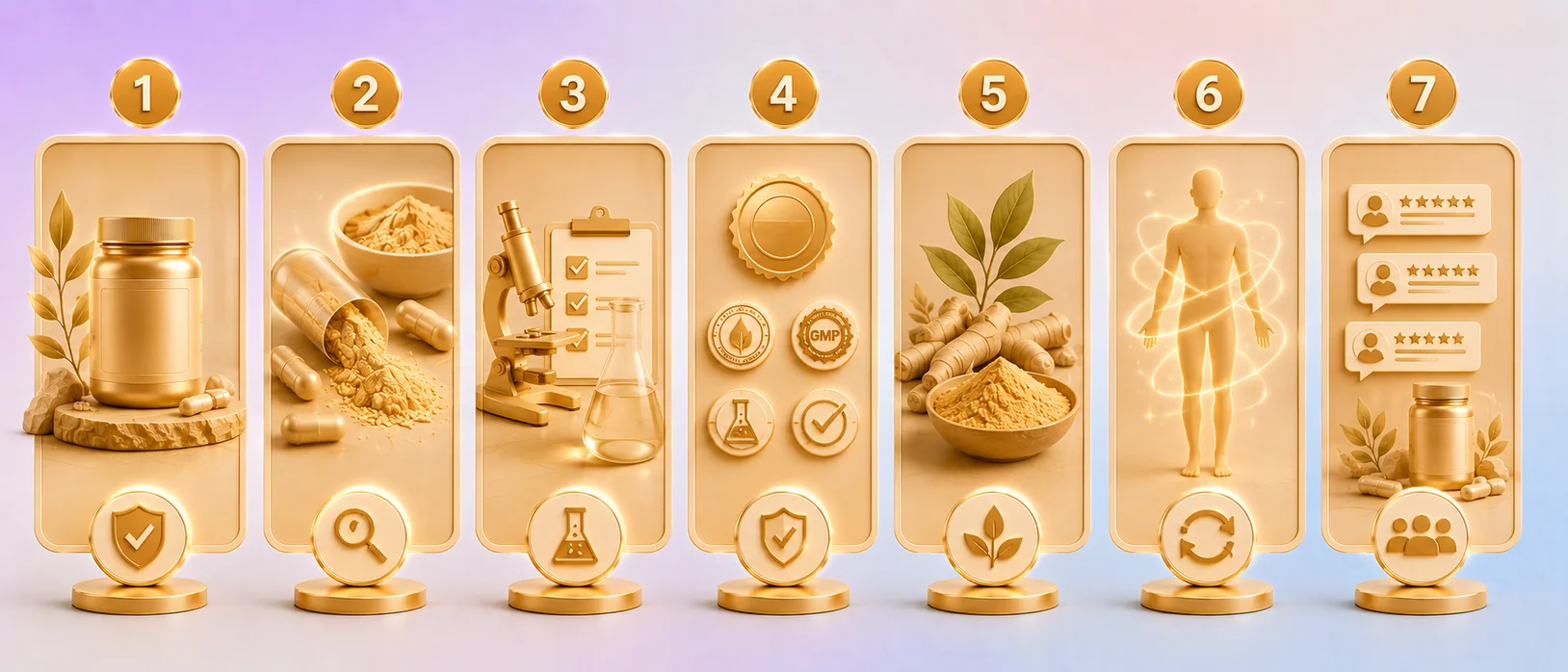 Supplement image stack — seven images each defusing a trust objection