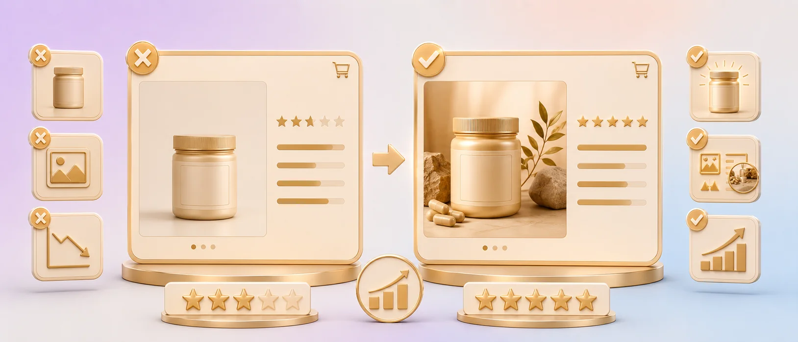 Side-by-side tile comparison — what a competitor's refreshed main image does differently